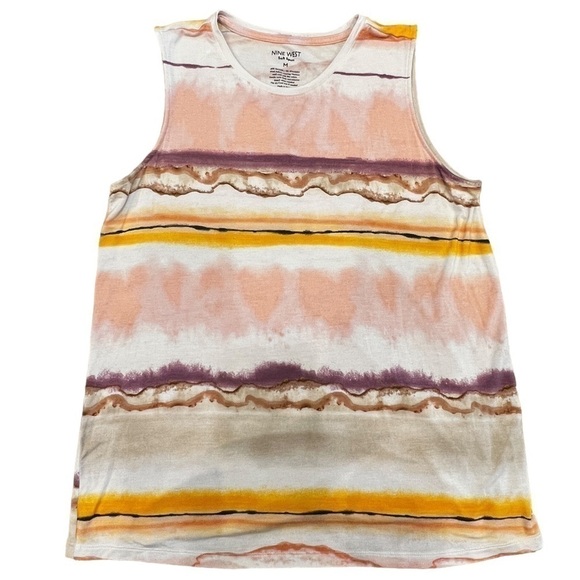 NINE West Women’s Abstract Soft Spun Tank Top, Size Medium - Picture 1 of 9